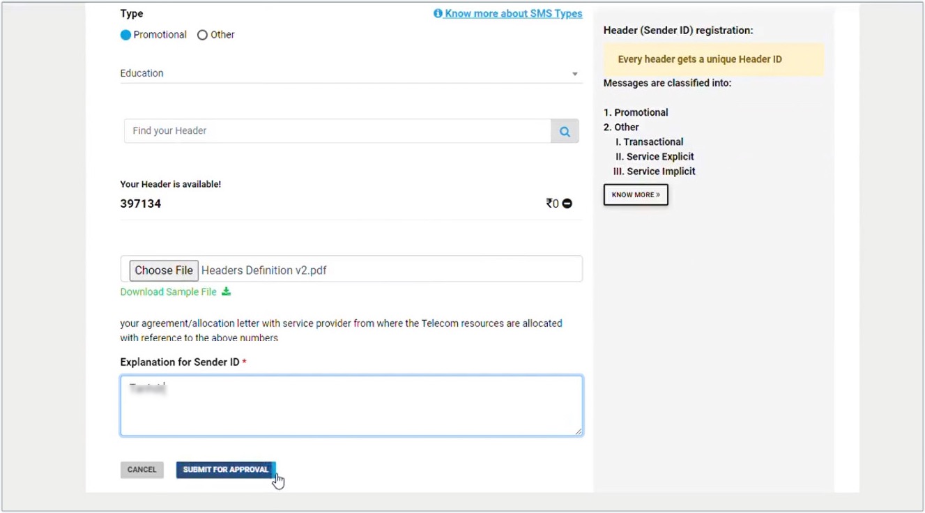 BSNL DLT Registration Process Entity_Header_registration_user_manual