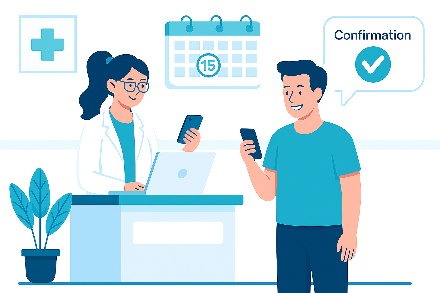 Doctor appointment booking process flow - Patient searches doctor