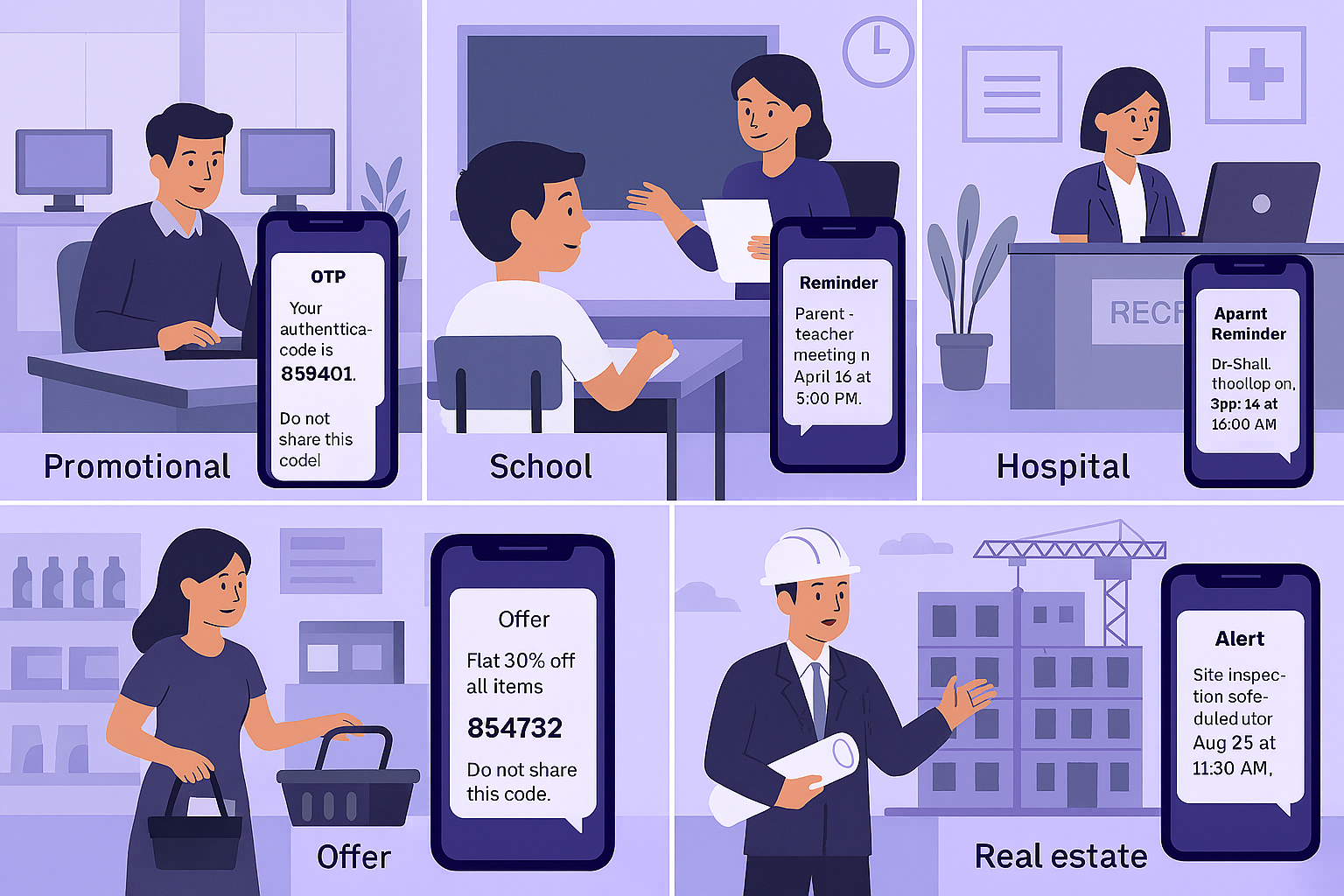 Bulk SMS service in Bangalore serving technology, education, healthcare, retail, and real estate industries effectively