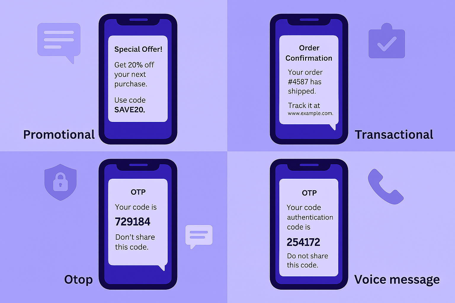 Bulk SMS in Bangalore offering promotional, transactional, OTP, and voice messaging services for businesses