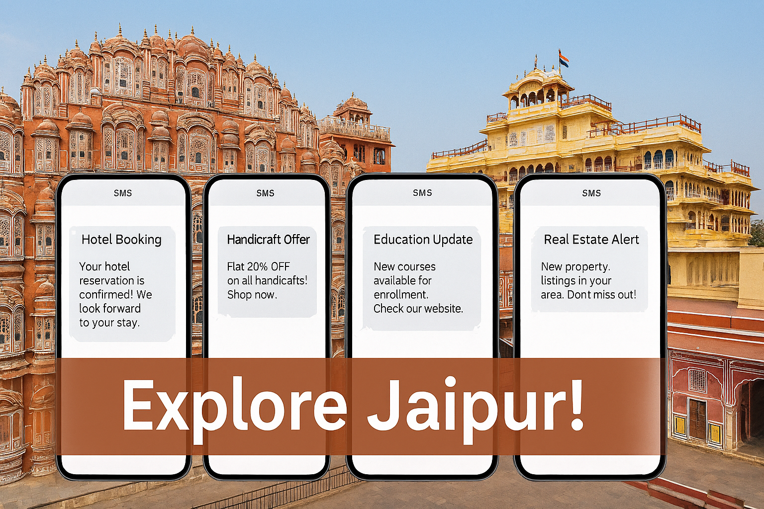 Bulk SMS service in Jaipur helping tourism, retail, education, and real estate businesses reach Pink City customers