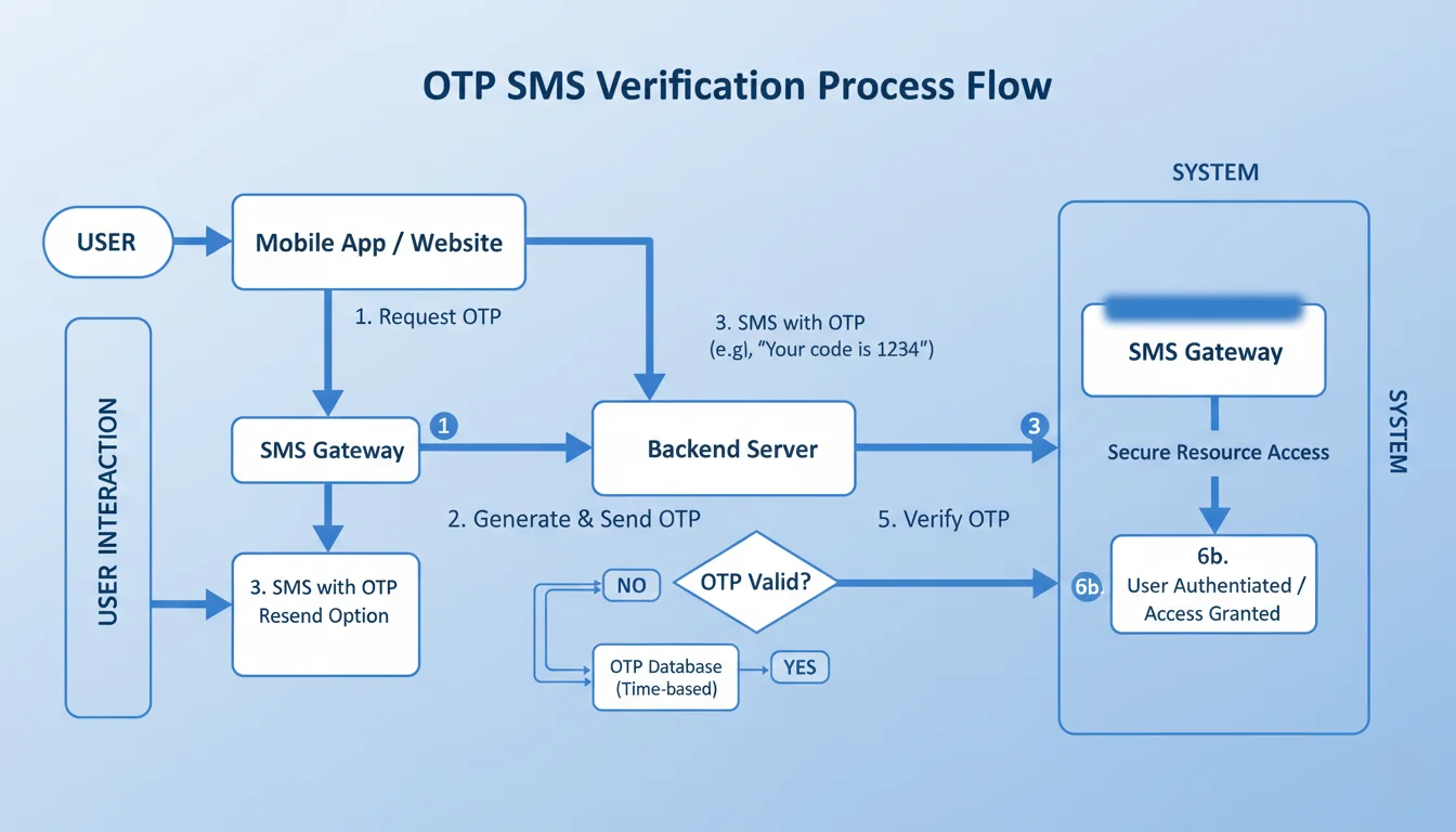 OTP SMS verification process flow