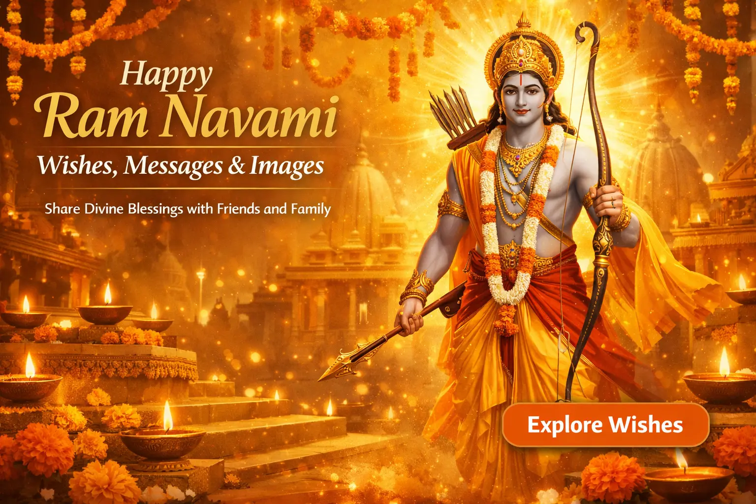 Happy Ram Navami wishes image with Lord Rama