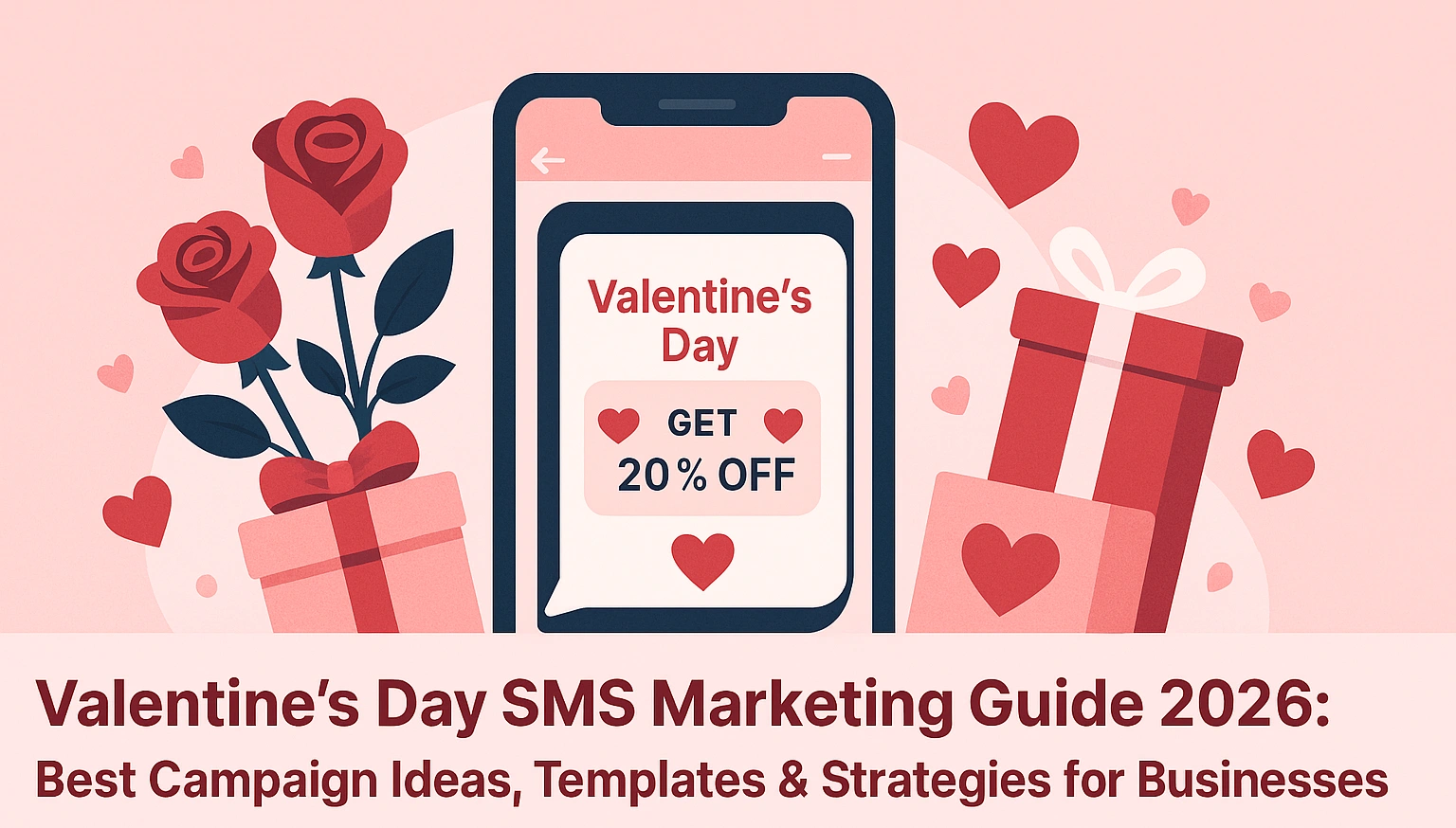 Valentine's Day SMS message with heart emojis