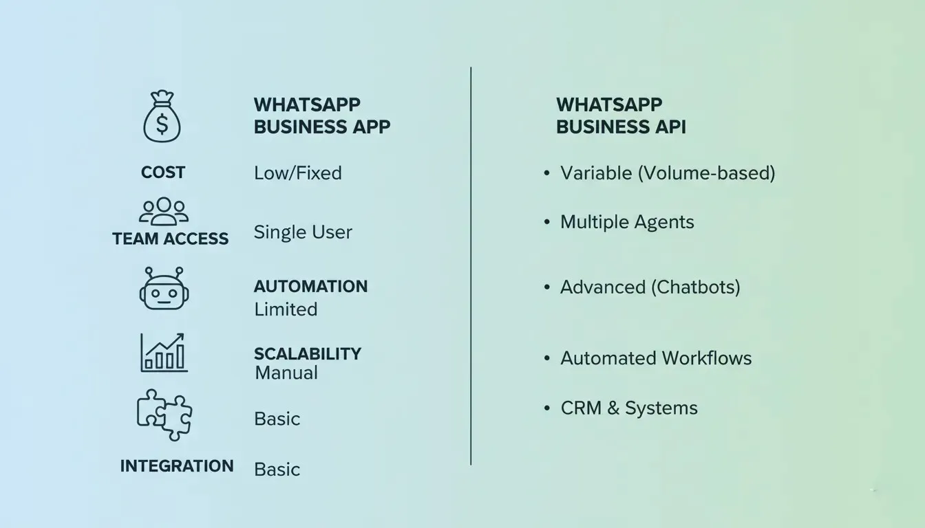 5 key differences between WhatsApp Business API and App