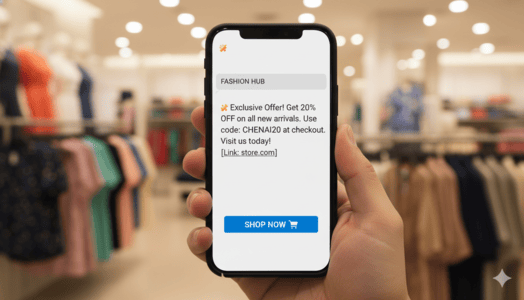 Example of effective SMS marketing chennai message with offer details