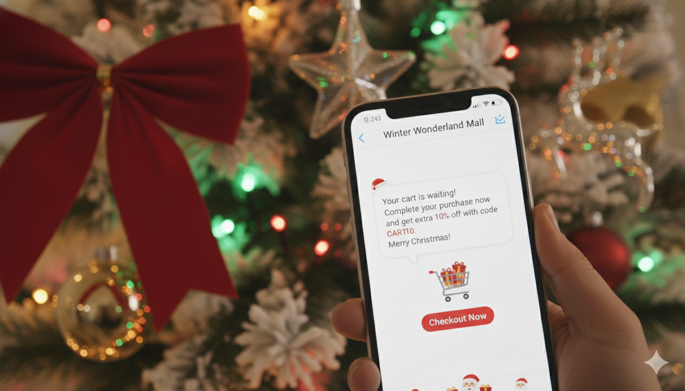 Bulk SMS promotion for Christmas sales on mobile device