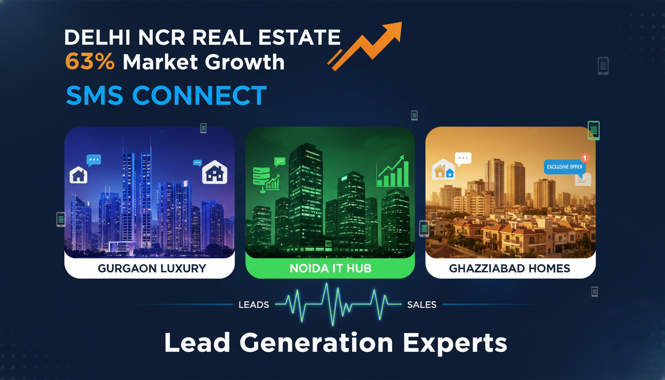 Real estate SMS marketing for Delhi NCR highlighting Gurgaon