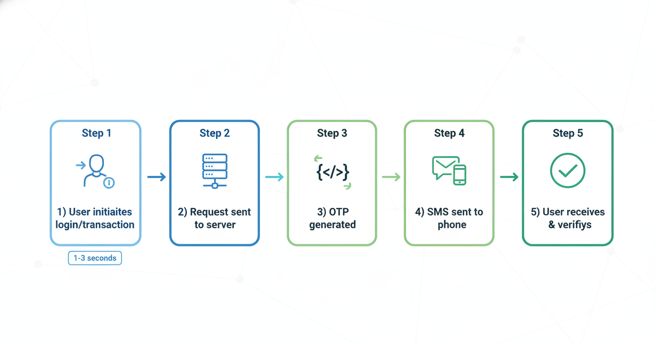 SMS OTP sent to user’s phone with message icon