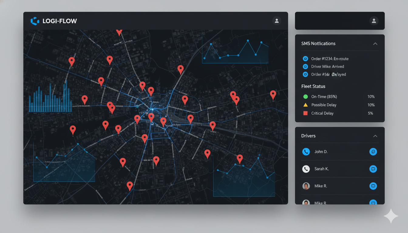 Real-time SMS delivery tracking workflow for logistics companies India