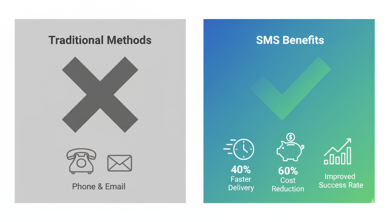 SMS communication vs traditional methods comparison logistics
