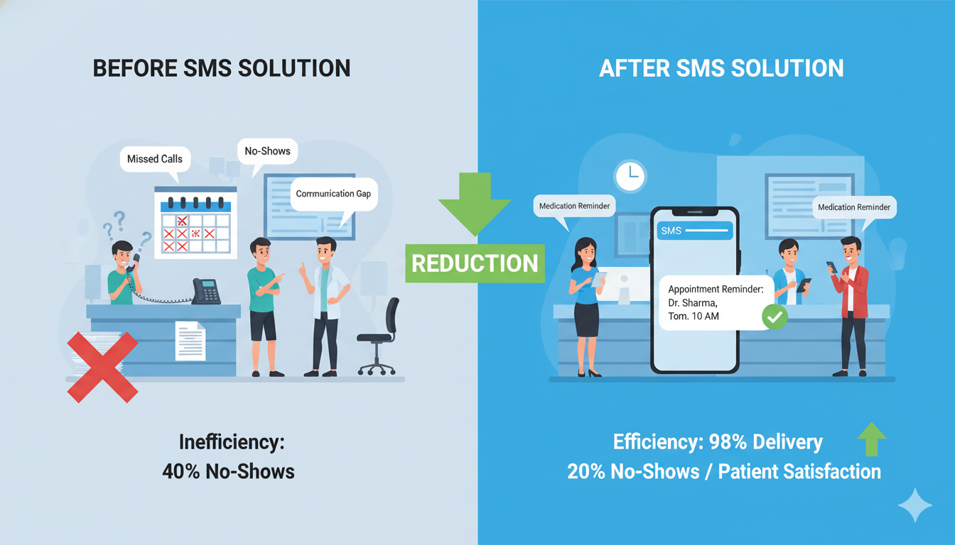 SMS reminders reduce patient no-shows by 38-40%