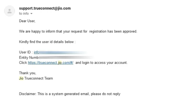 Jio DLT Registration Process-request-approved