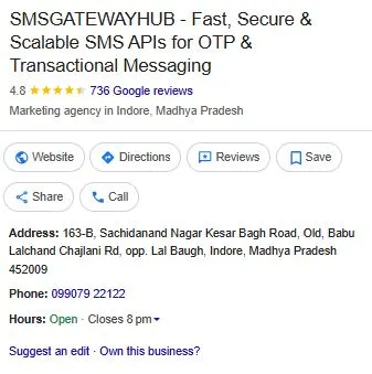 SMSGatewayHub Verified Customer Satisfaction  Google Rating