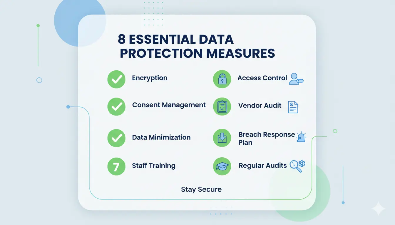 actionable checklist-style graphic for data protection measures